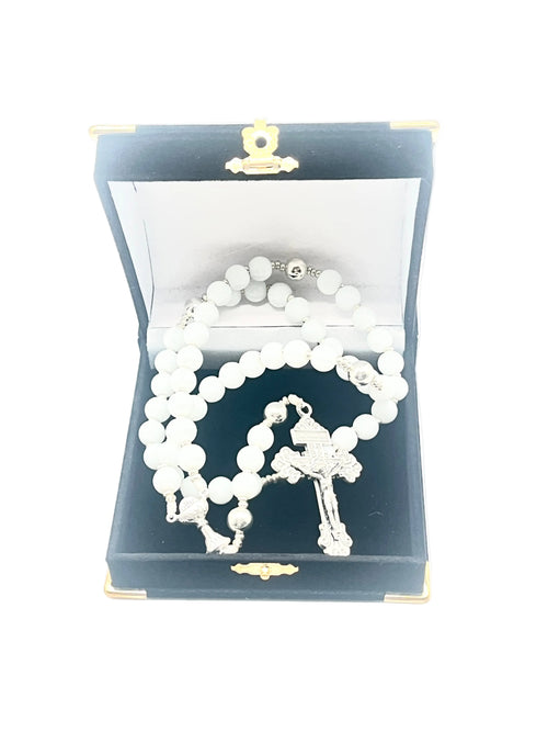 White First Communion Rosary