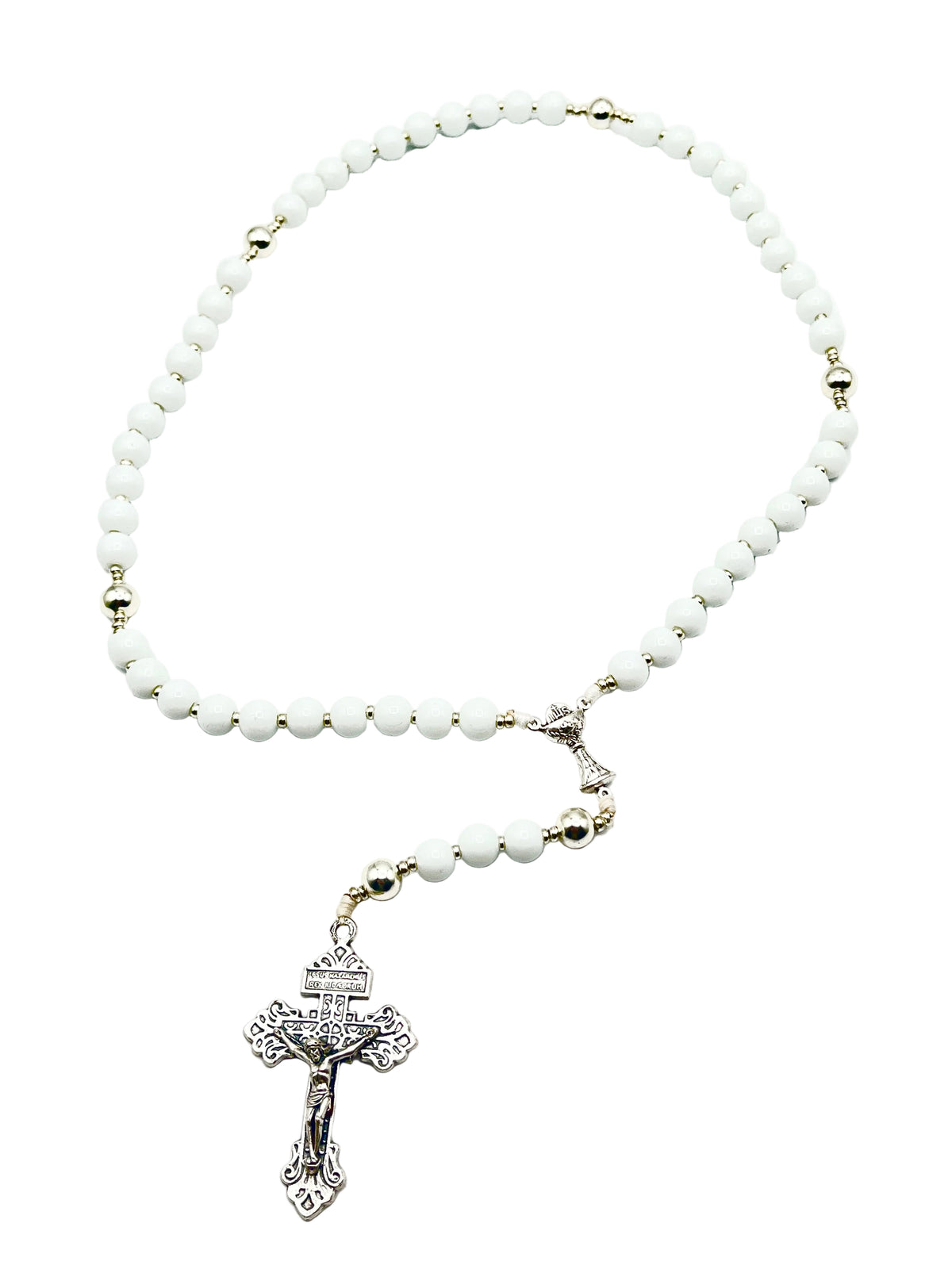 White First Communion Rosary