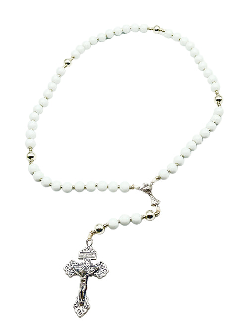White First Communion Rosary