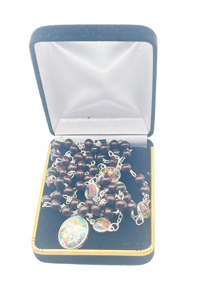 Seven Sorrows Brown Wood Rosary Chaplet