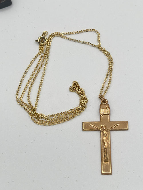 Gold Filled Crucifix Medal 1 1/2"