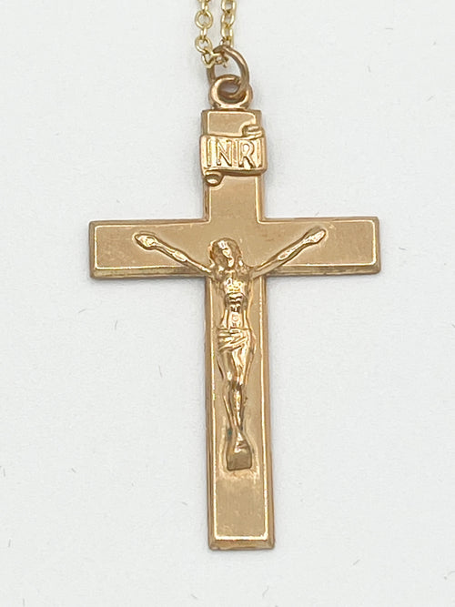 Gold Filled Crucifix Medal 1 1/2"