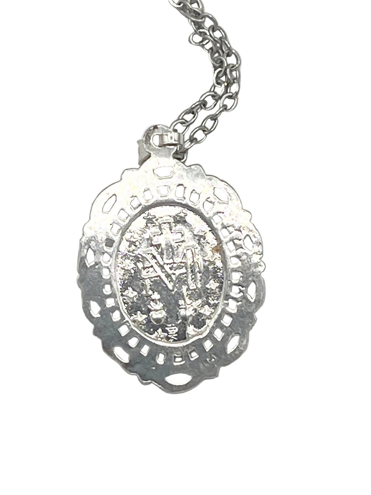 Sterling Silver Lace Miraculous Medal 3/4"