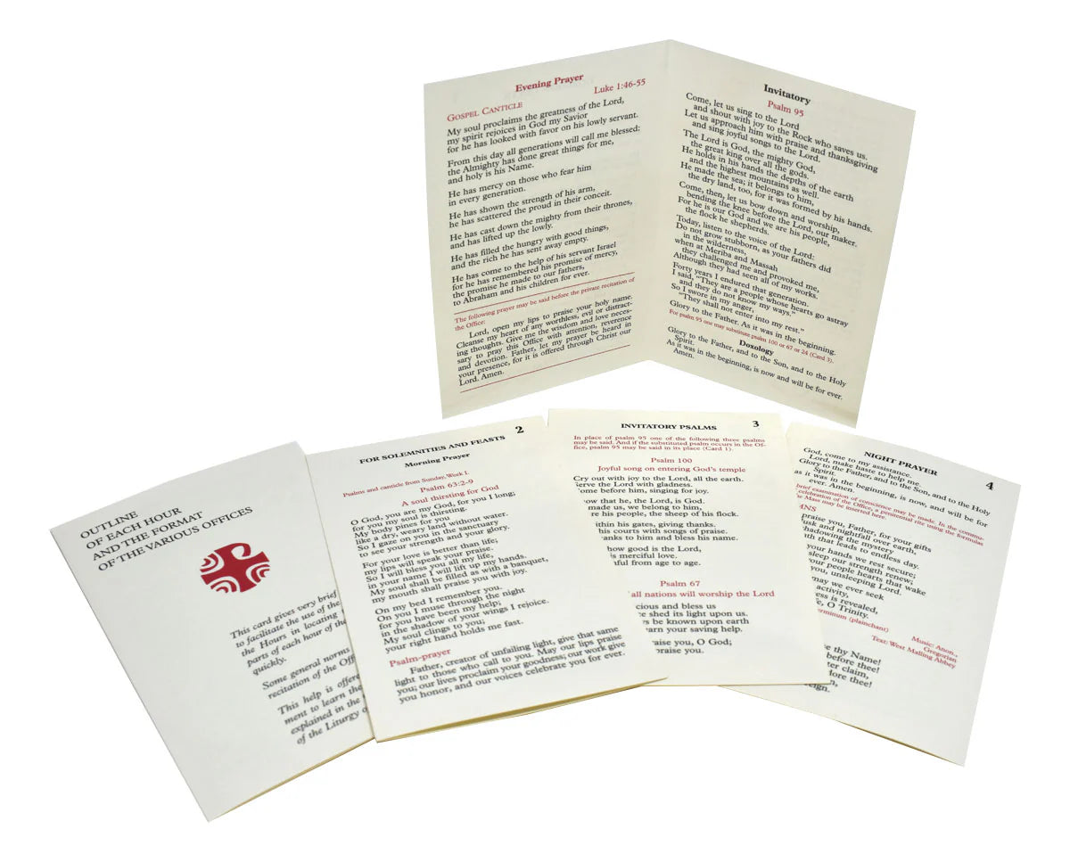 Large print Inserts for Liturgy of the Hours with Common Texts, Solemnities, Invitatory Psalms, Night Prayer, and Outline of Hours