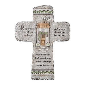 Irish Home Blessing Wall Cross 10 1/4" - Unique Catholic Gifts
