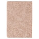 Blush floral faux leather journal with zipper closure featuring embossed floral design and Ecclesiastes 3:11 scripture inside
