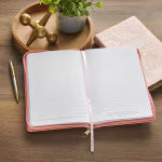 Trust Pink Floral Faux leather Classic Journal with Zipper Closure - Isaiah 40:31