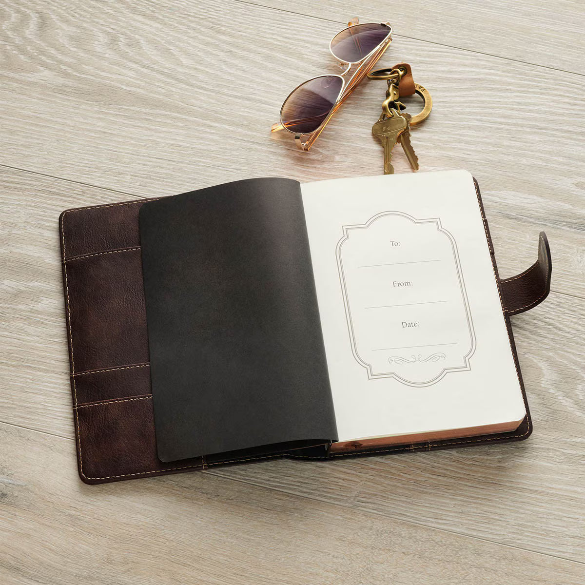 Man of God Espresso Brown Faux Leather Journal Cover with Magnetic Closure
