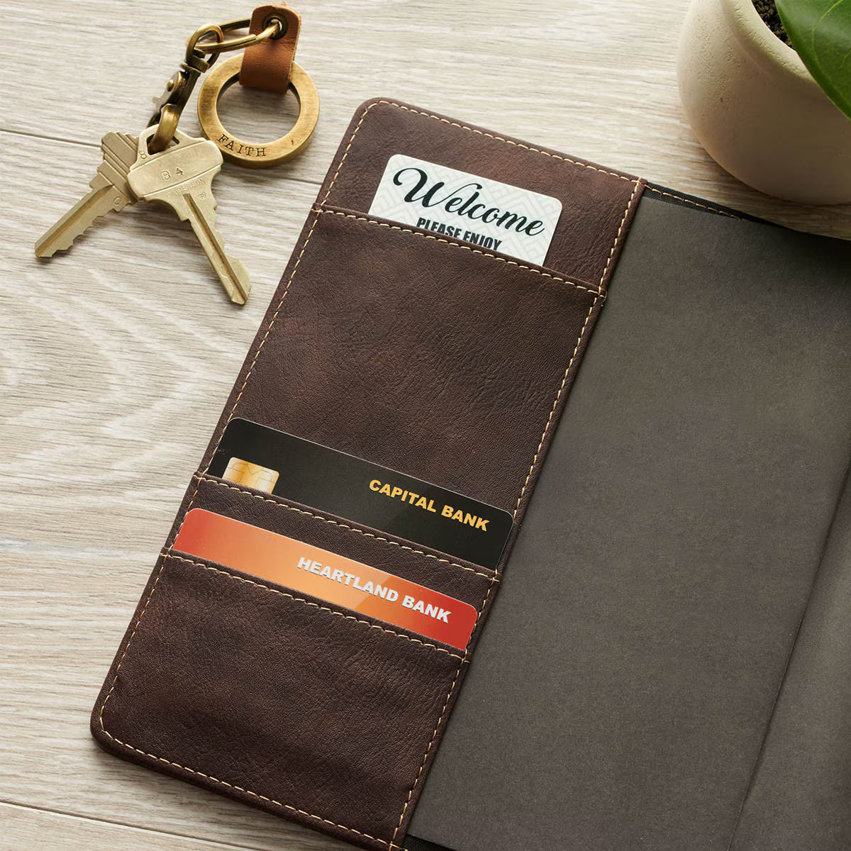 Man of God Espresso Brown Faux Leather Journal Cover with Magnetic Closure