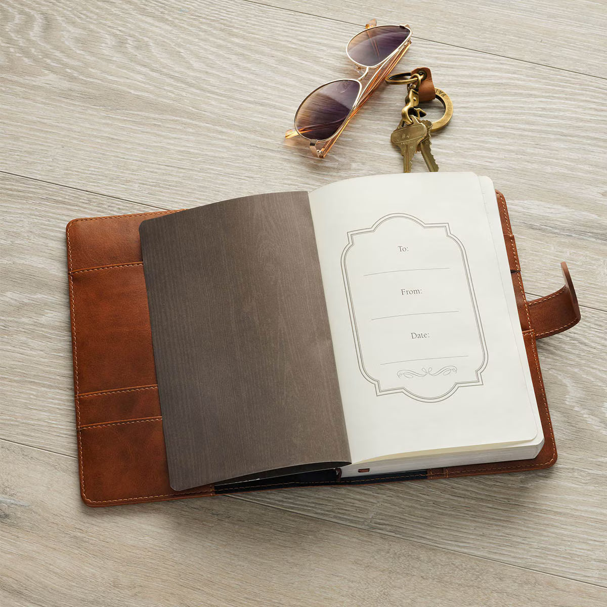 Stand Firm in the Faith Honey-Brown Faux Leather Journal Cover with Magnetic Closure - 1 Corinthians 16:13