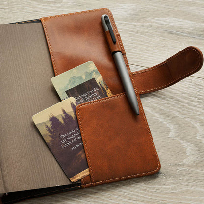 Stand Firm in the Faith Honey-Brown Faux Leather Journal Cover with Magnetic Closure - 1 Corinthians 16:13