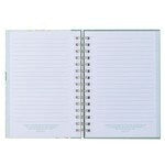 Love is Patient Large Wirebound Journal with green hummingbird design and 1 Corinthians 13:4 scripture on lined pages