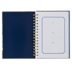 Be Strong in the Lord New Dawn Large wirebound journal with navy cover and Ephesians 6:10 scripture inside page