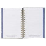 Large wirebound journal with lined pages and navy blue edges featuring Ephesians 6:10 "Be Strong in the Lord" design