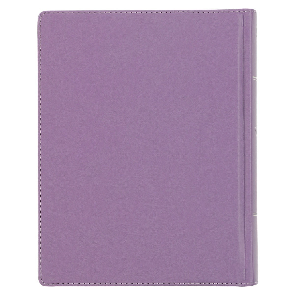 Purple floral faux leather hardcover King James Version note-taking Bible closed on white background