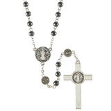 Hematite Saint Benedict Rosary