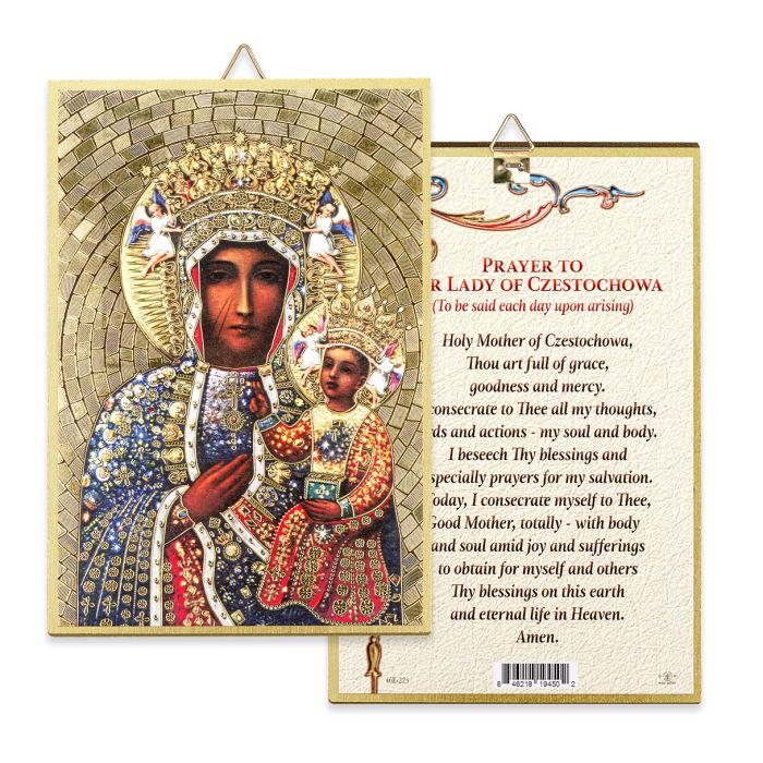 Lady of Czestochowa Gold Foil Mosaic Plaque 4"x 6"