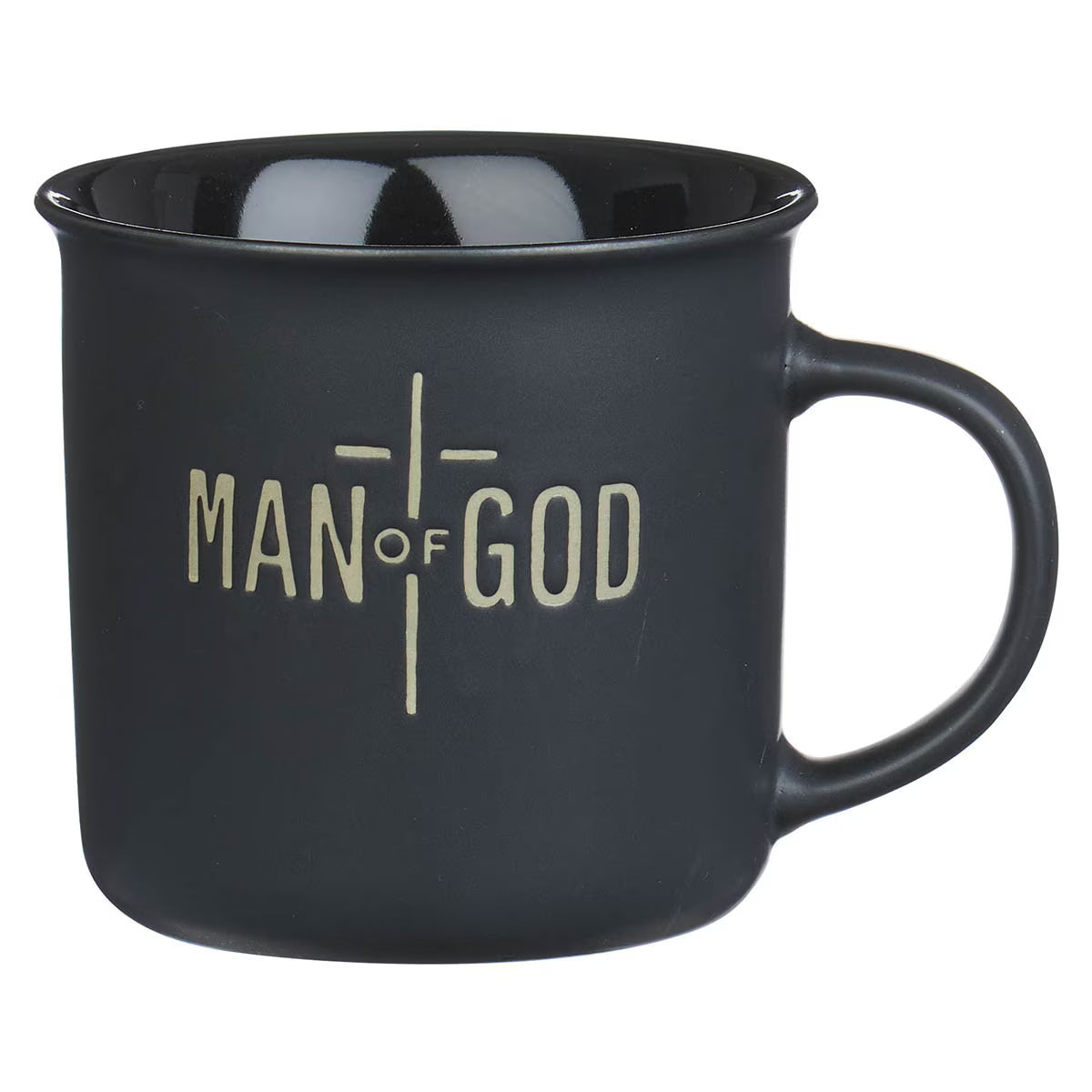 Man of God Matte Black Ceramic Coffee Mug - 1 Timothy 6:11