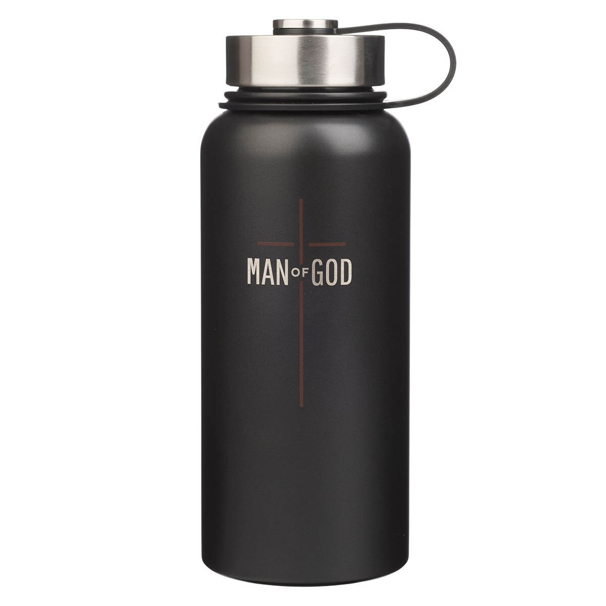 Man of God Matte Black Stainless Steel Water Bottle