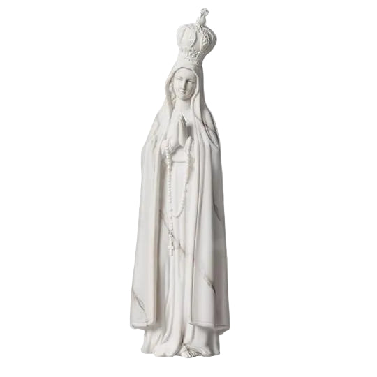 Marble White Our Lady of Fatima Statue 9 1/4"