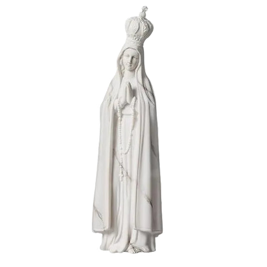 Marble White Our Lady of Fatima Statue 9 1/4"