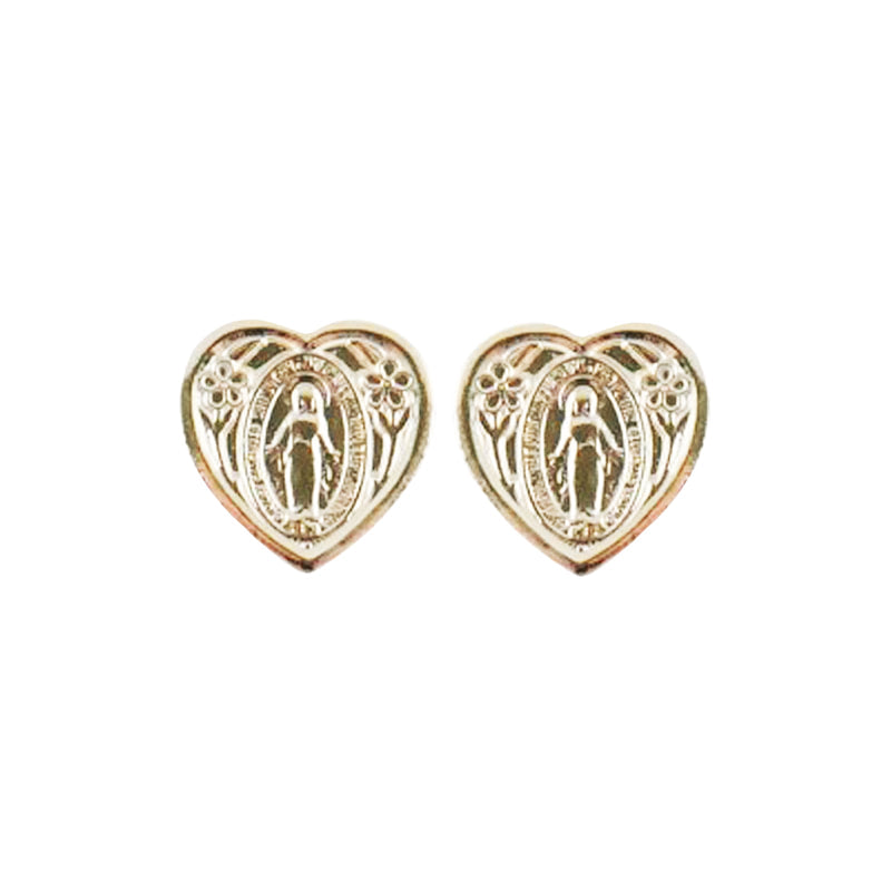 Miraculous Heart Earrings Gold Plated 1/2"