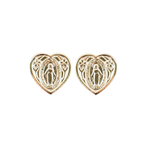 Miraculous Heart Earrings Gold Plated 1/2"