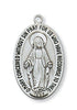 Silver Miraculous Medal 1-1/8" with chain 18".