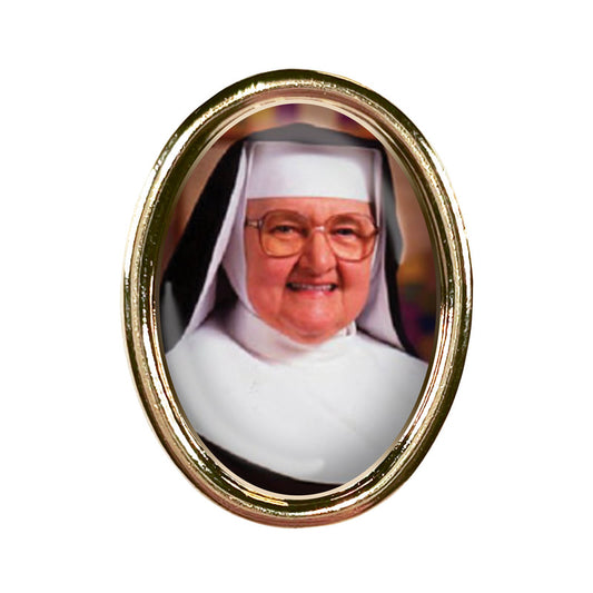 Mother Angelica Photo Lapel Oval Pin 3/4"