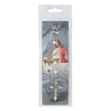White First Communion Boy Rosary with Bookmark