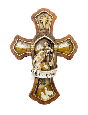 Nativity Cross Wood - Unique Catholic Gifts