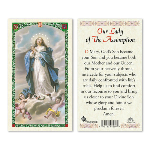 Paper Our Lady of the Assumption Holy Card