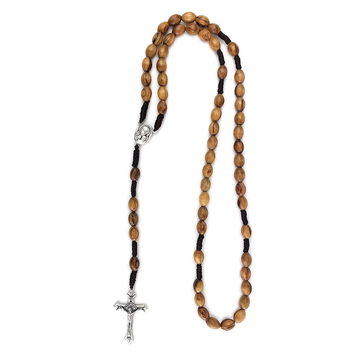 Madonna and Child Olive Wood Rope Rosary
