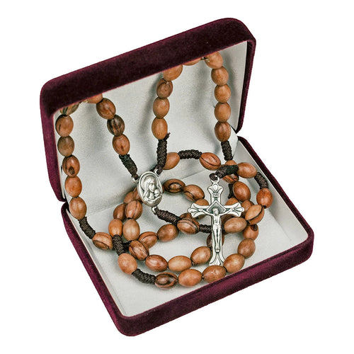 Madonna and Child Olive Wood Rope Rosary