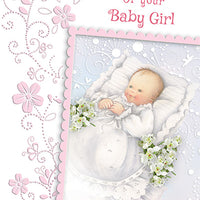 On the Baptism of You Babyl Girl Greeting Card - Unique Catholic Gifts
