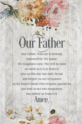 Our Father Wood Standing/Wall Plaque 6 x 9" - Unique Catholic Gifts
