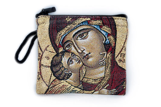 Our Lady and Christ the Teacher Rosary Pouch 3"