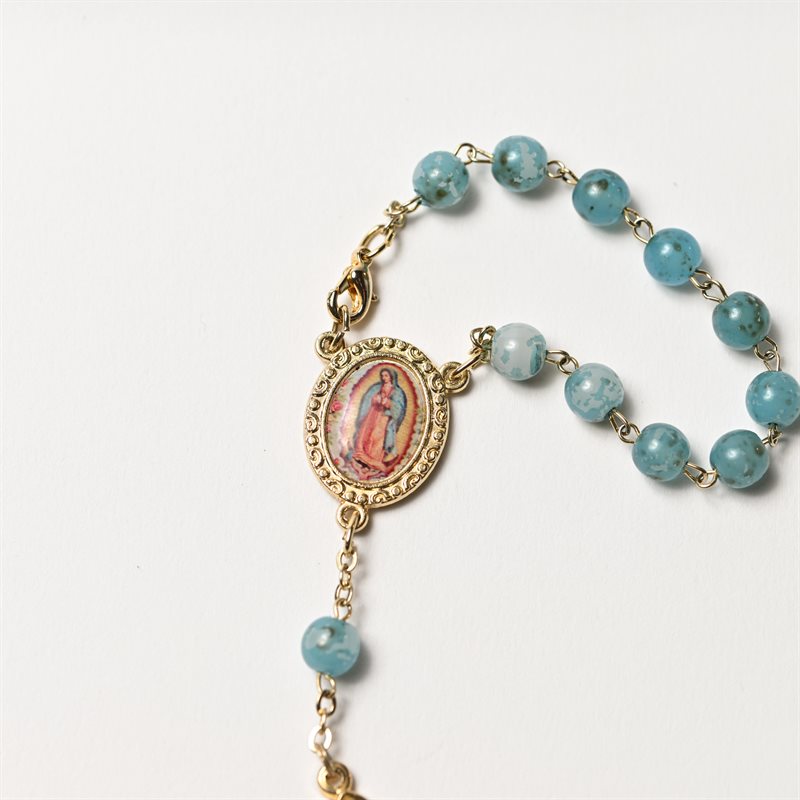 Our Lady of Guadalupe Auto Rosary Blue - Unique Catholic Gifts