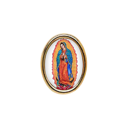Our Lady of Guadalupe Photo Lapel Oval Pin 3/4"