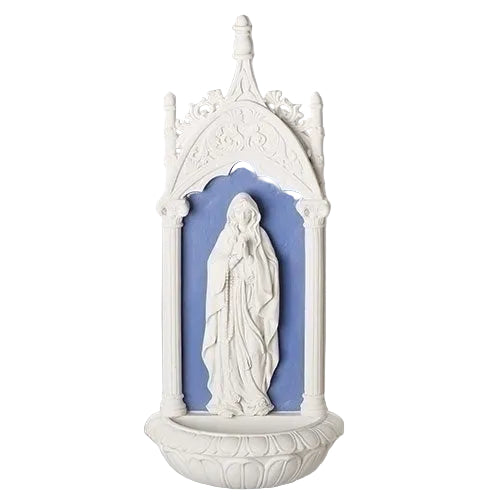 Our Lady of Lourdes Holy Water Font 11 1/2"