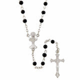 Black First Holy Communion Rosary with Black Crucifix