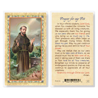 Prayer for my Pet - St Francis Laminated Holy Card - Unique Catholic Gifts