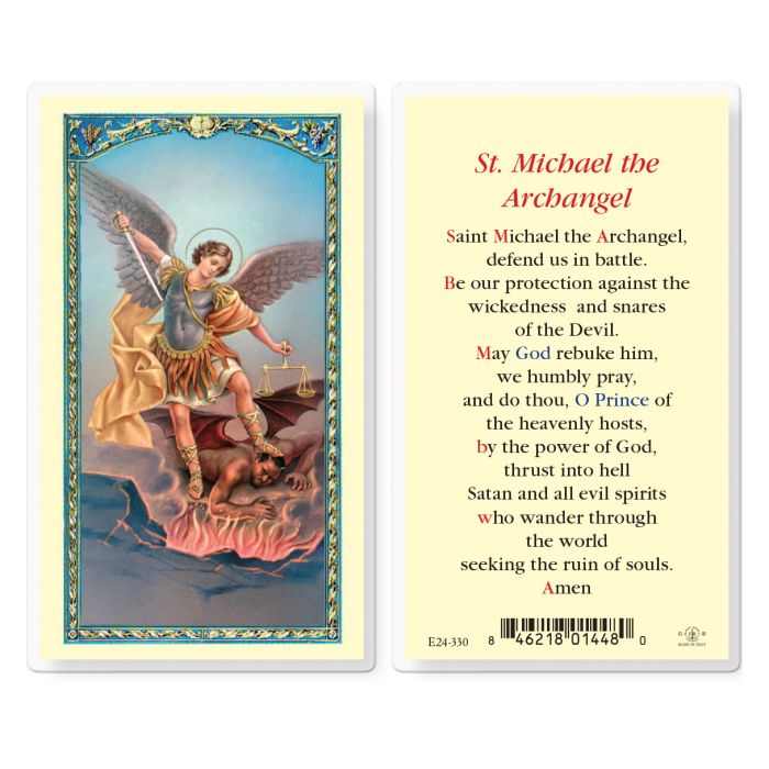 Prayer to Saint Michael Laminated Holy Card – JMJs Catholic Store, Inc