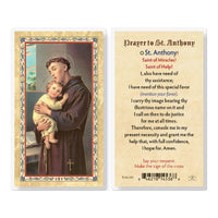 Prayer to St Anthony Laminated Holy Card - Unique Catholic Gifts