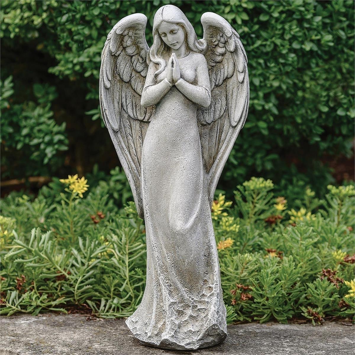Praying Angel Outdoor Garden Statue 14 1/2"