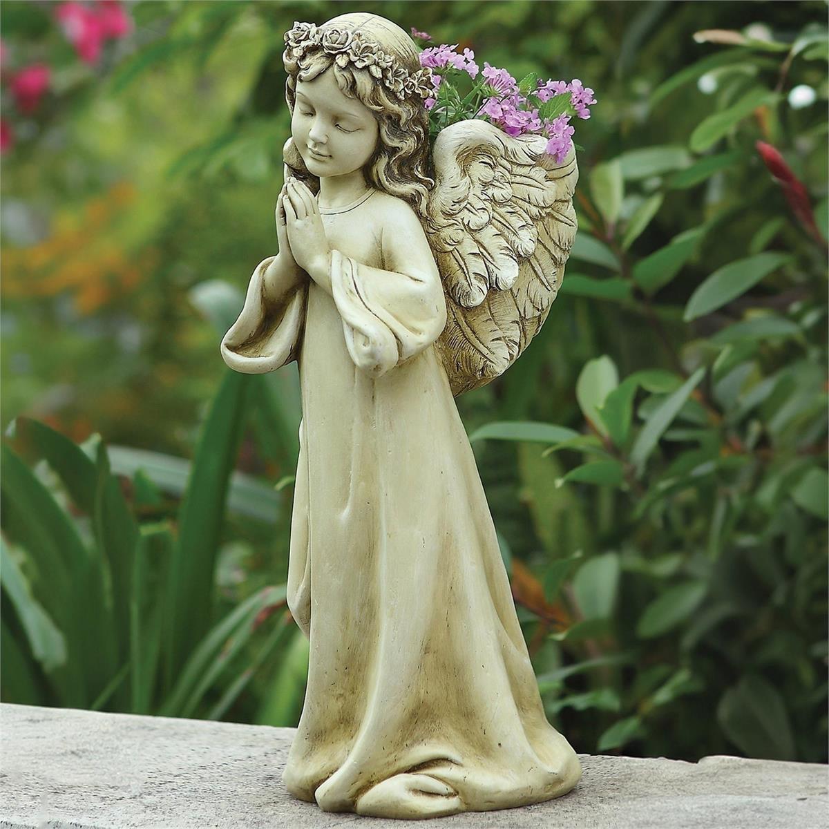 Praying Angel Outdoor Planter Garden Statue 16"