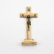 R.C.I.A Olive Wood Standing Crucifix 5" - Unique Catholic Gifts
