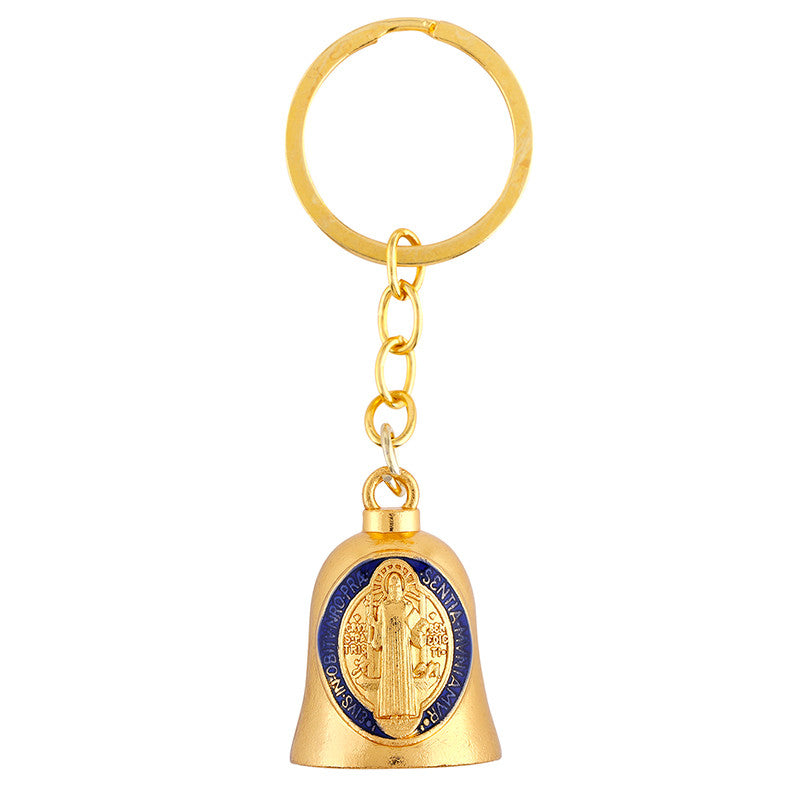 St. Benedict Gold Bell Keychain