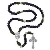 St. Michael Paracord Spiritual Warfare Rosary Black and Olive