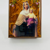 Rosary Box Lady of Carmel - 4 in. - Unique Catholic Gifts